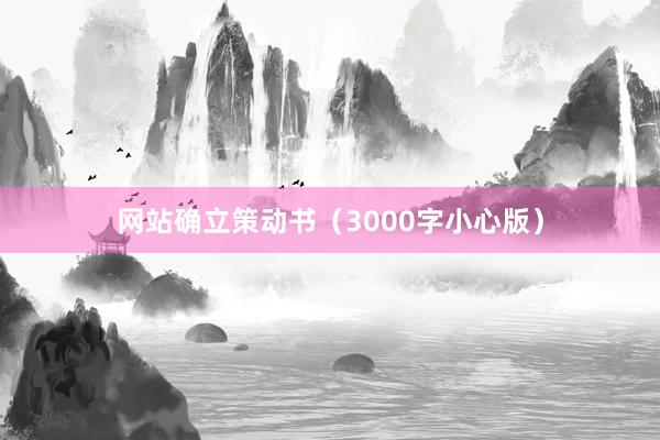网站确立策动书(3000字小心版)